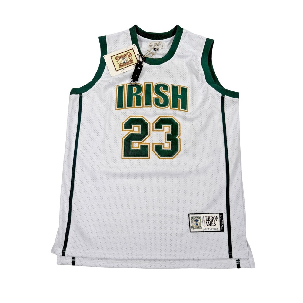 NWT LeBron James Headgear Irish Vincent St. Mary HS State Champs Jersey Size XL